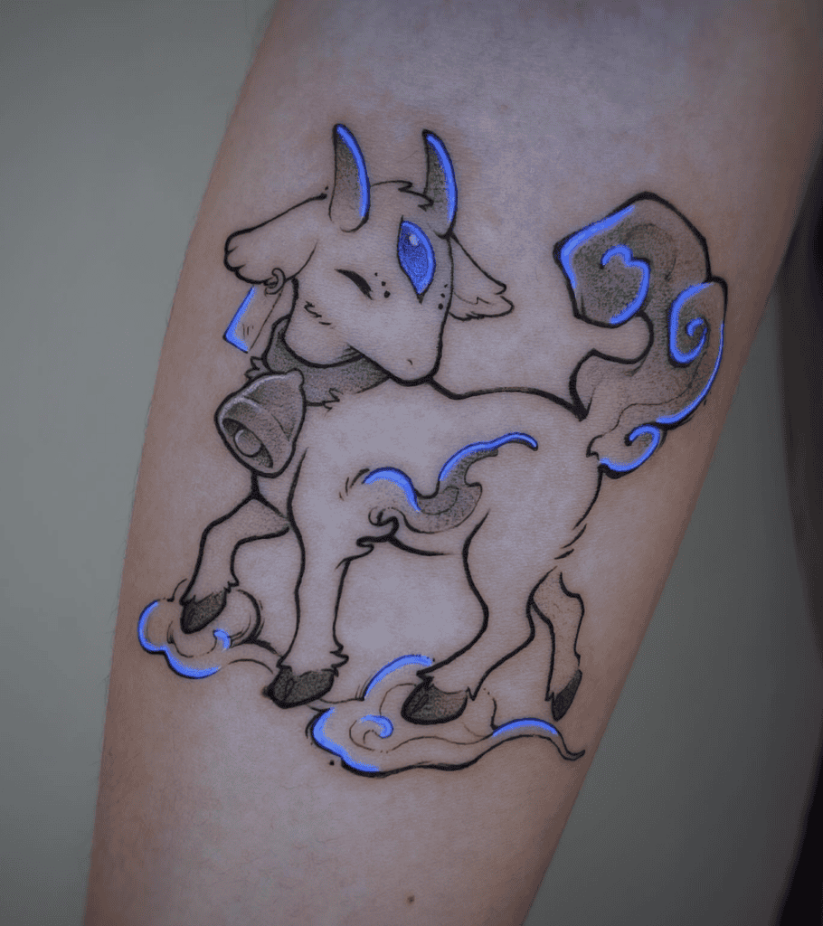 Saanen Goat Cute Tattoo