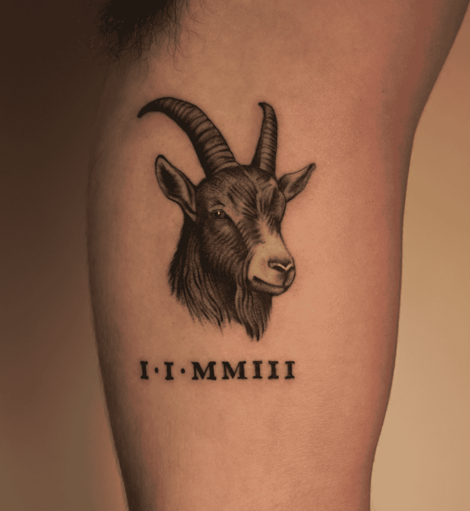 Alpine Goat Head Tattoo