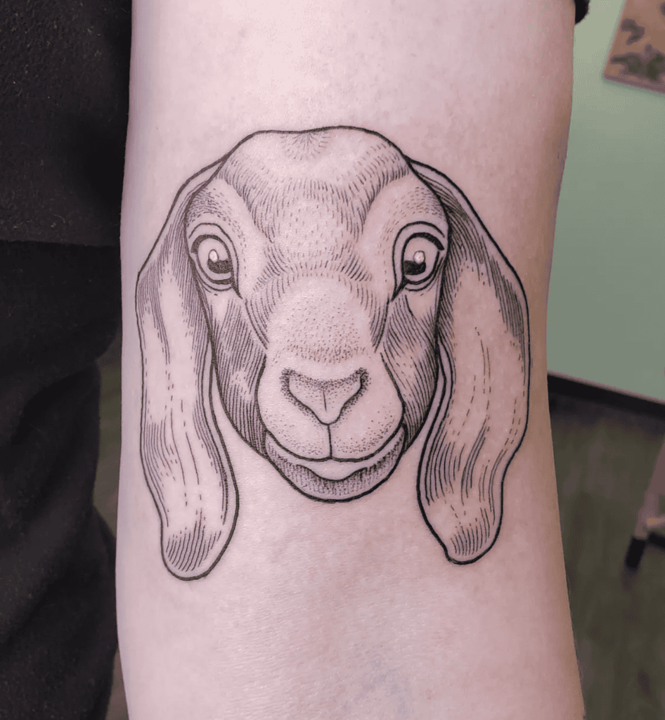 Nubian Goat Head Tattoo
