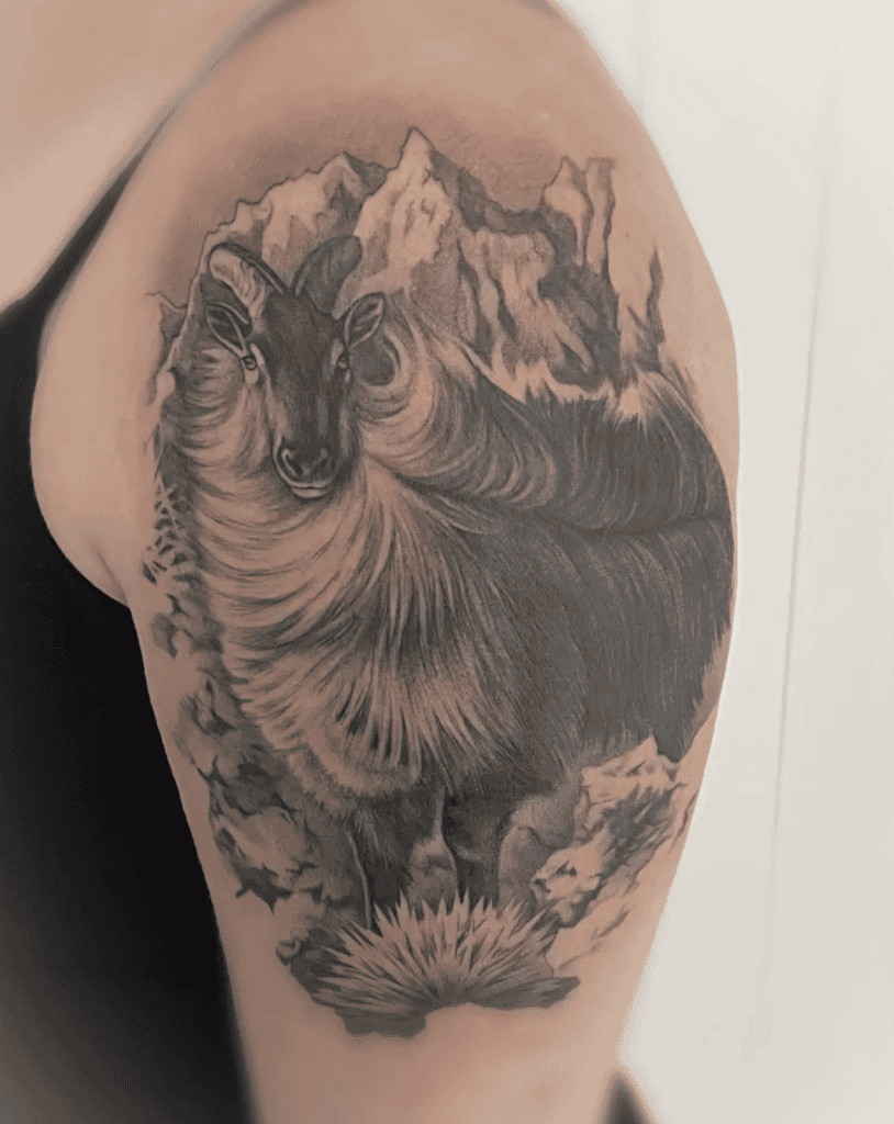 Mountain Goat Stance Tattoo