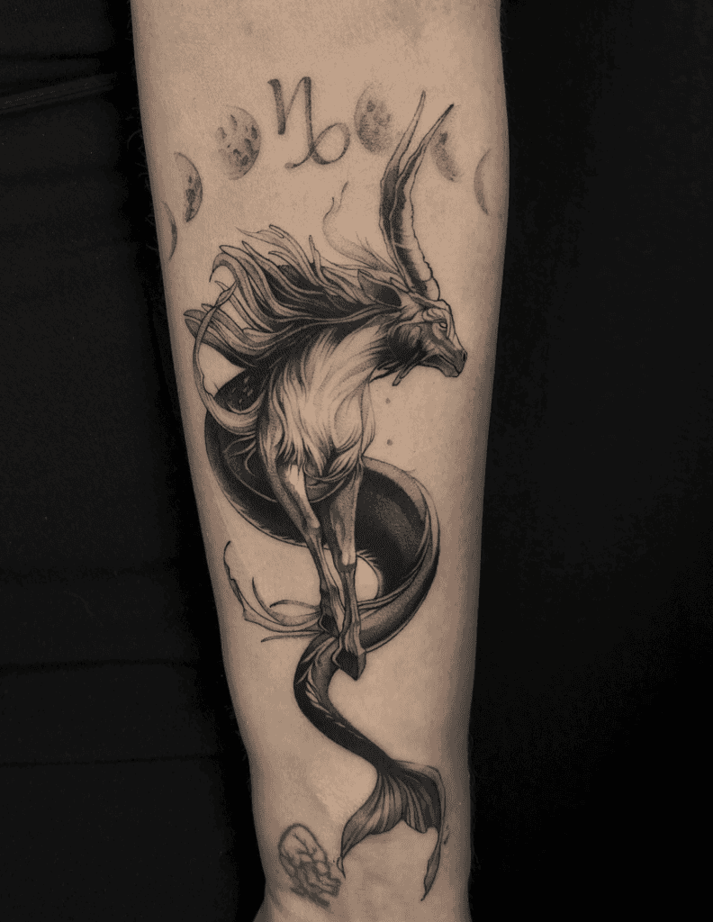 Capricorn Swim Goat Tattoo