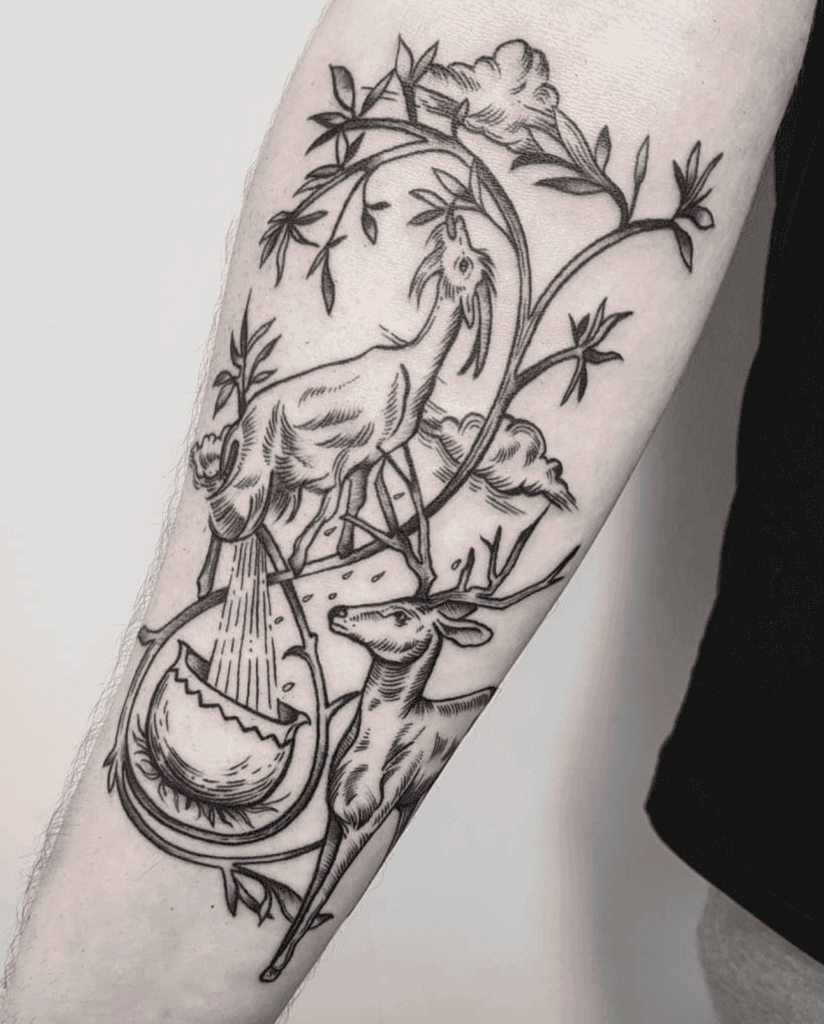 Heiðrún Goat Tattoo