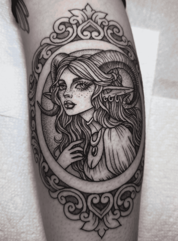 Satyrs Frame Goat Tattoo