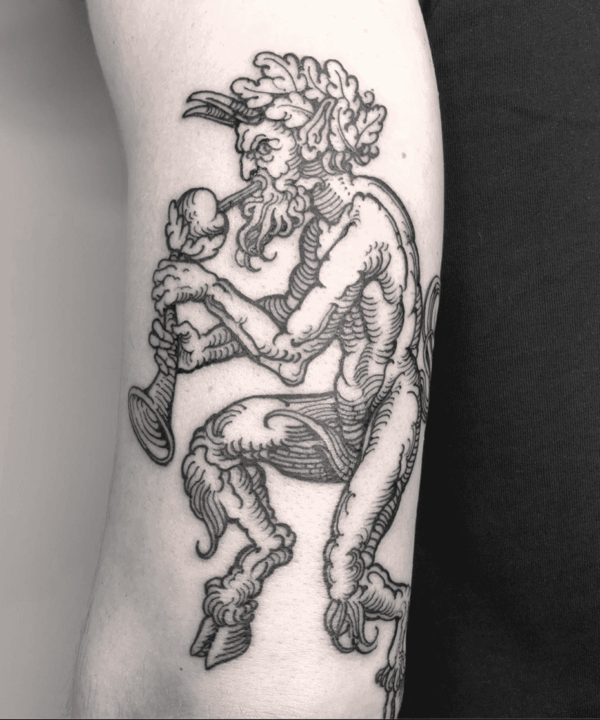 Faun Flute Goat Tattoo