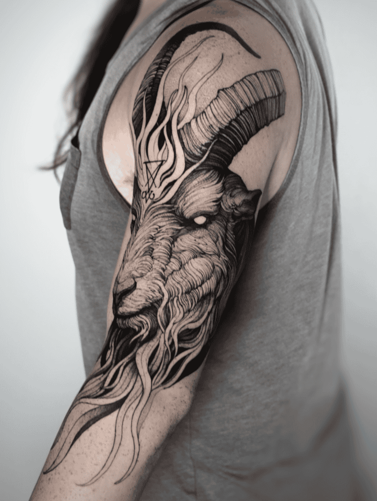 Black Phillip heat Goat Tattoo
