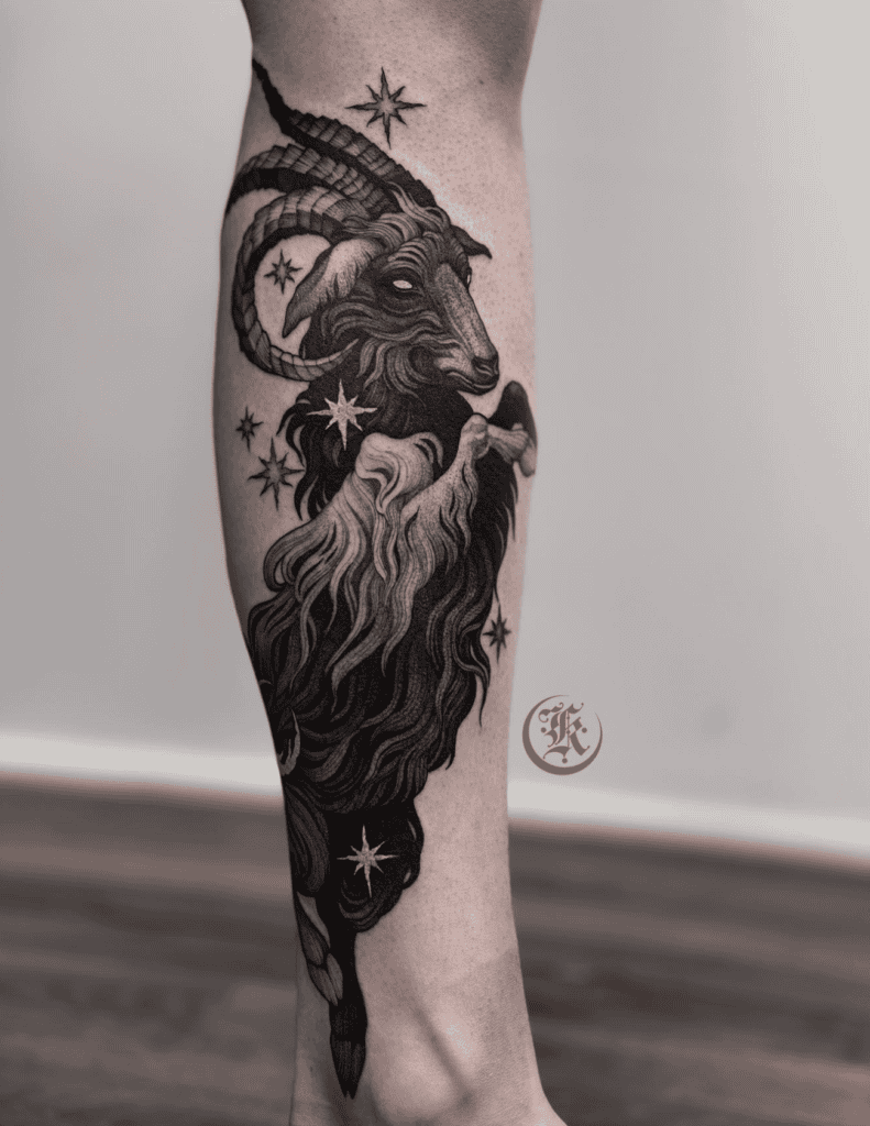 Black Phillip Rear Goat Tattoo