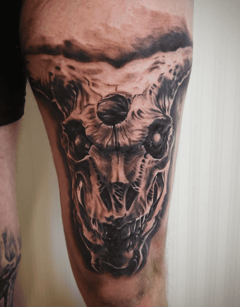 Icon of Sin Skull Goat Tattoo