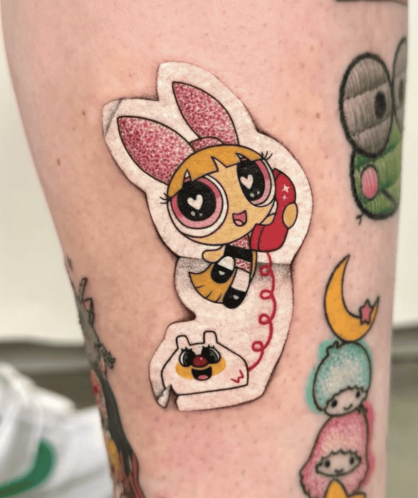 Blossom Sticker Powerpuff Girls Tattoo