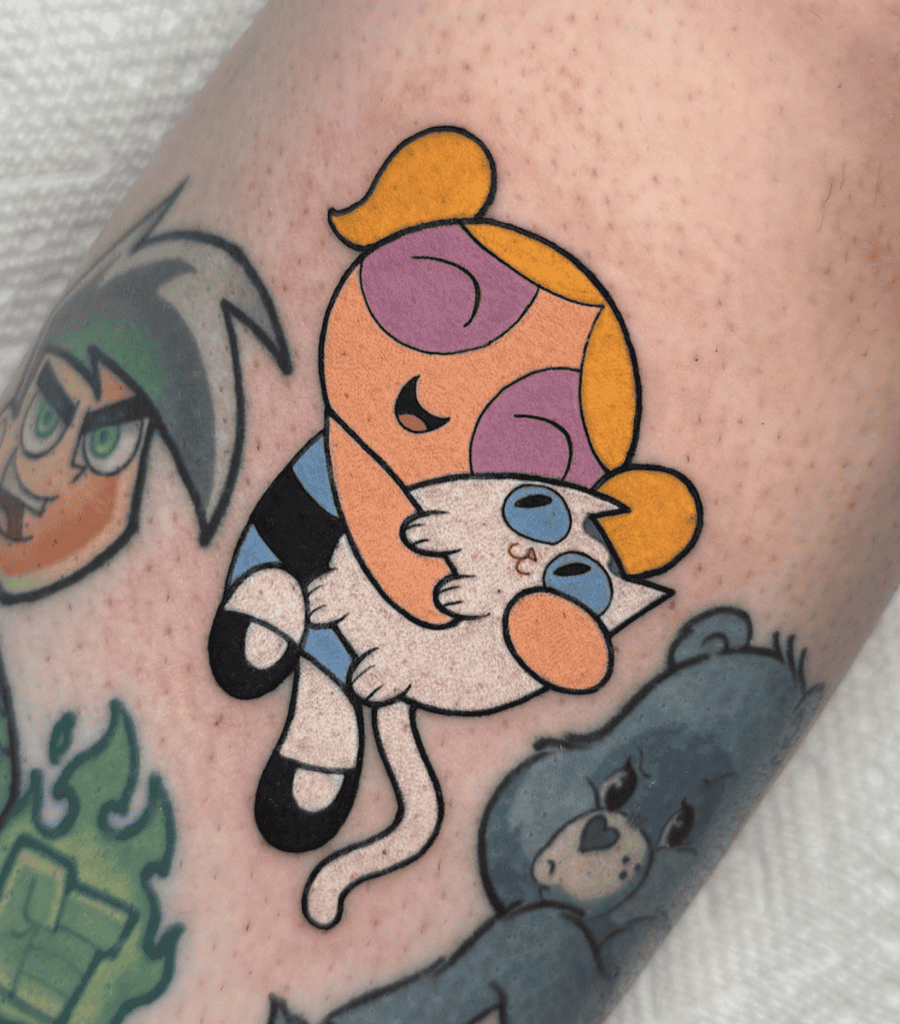 Bubbles Cat Powerpuff Girls Tattoo