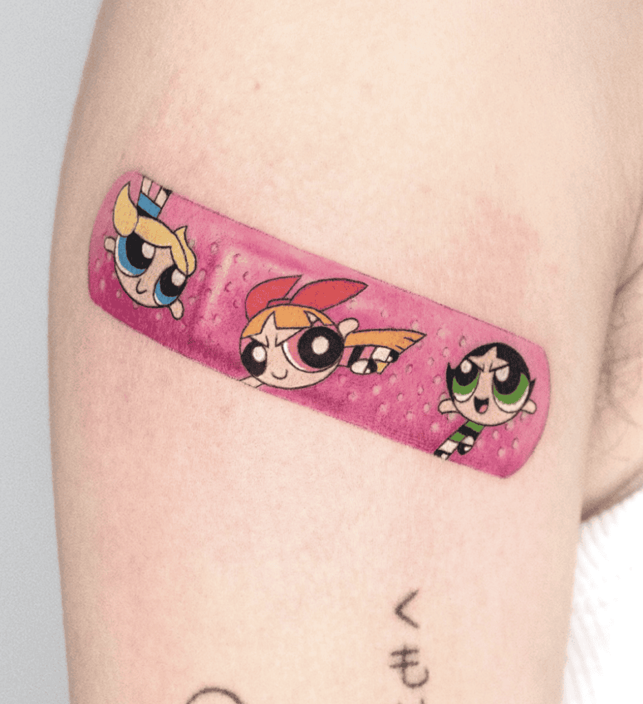 Bubbles Plaster Powerpuff Girls Tattoo