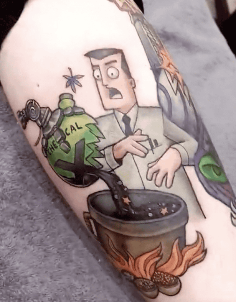 Professor Utonium Chemical X Powerpuff Girls Tattoo
