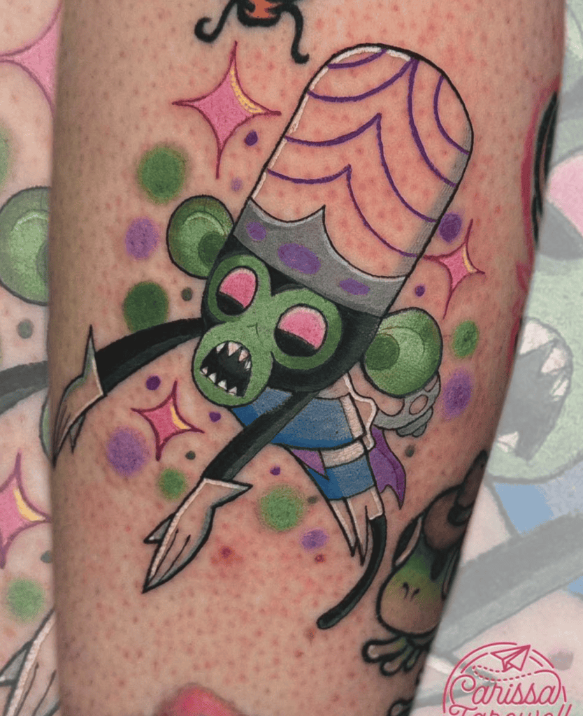 Mojo Jojo Leap Powerpuff Girls Tattoo