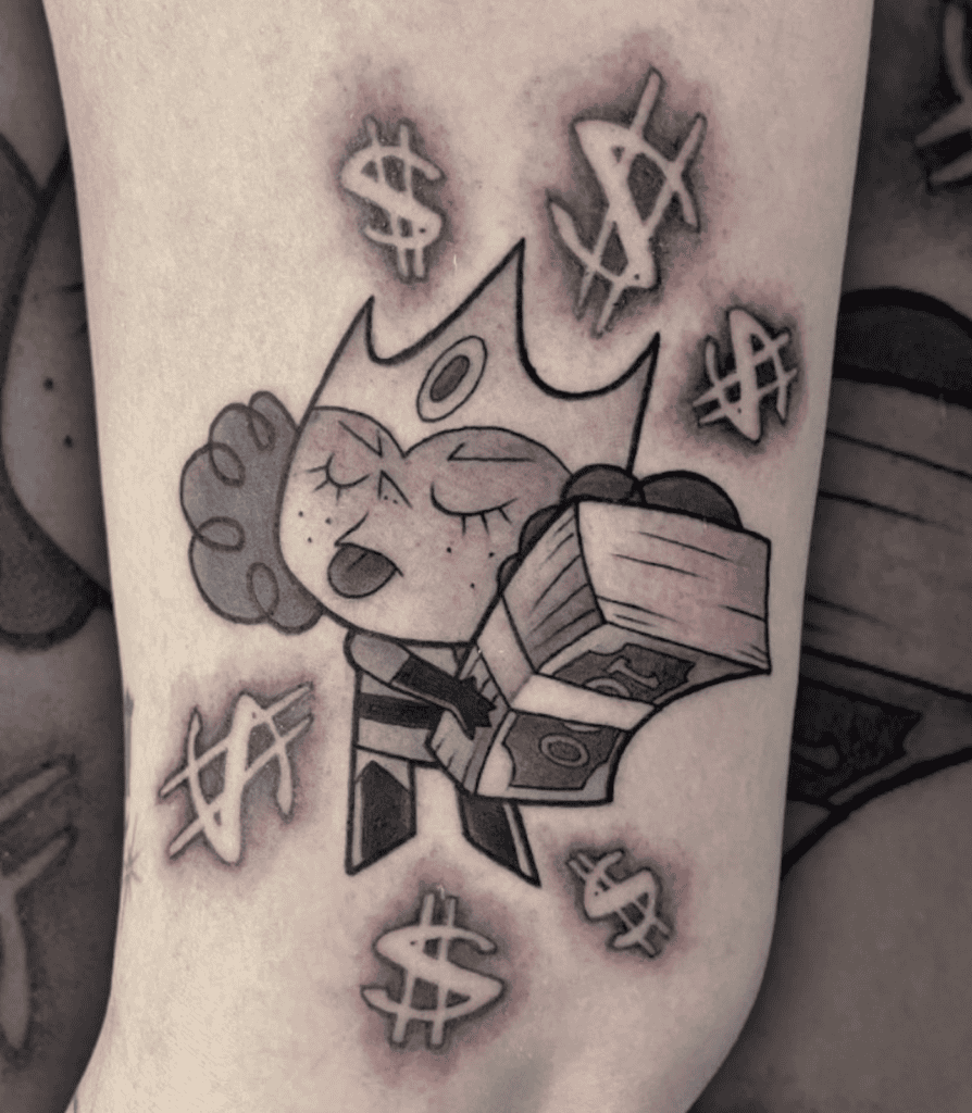 Princess Morbucks Tounge Powerpuff Girls Tattoo