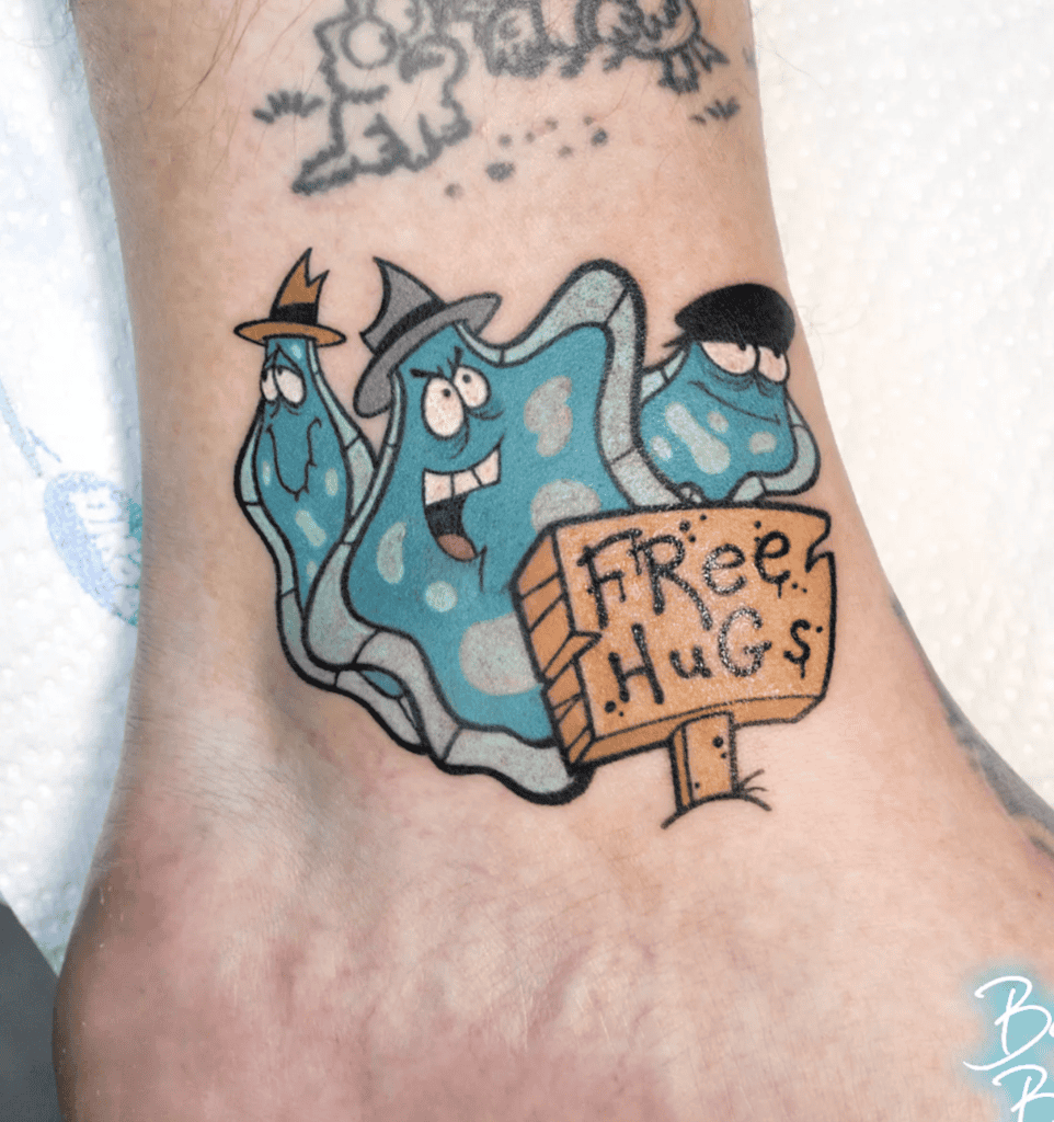 The Amoeba Boys Hugs Powerpuff Girls Tattoo