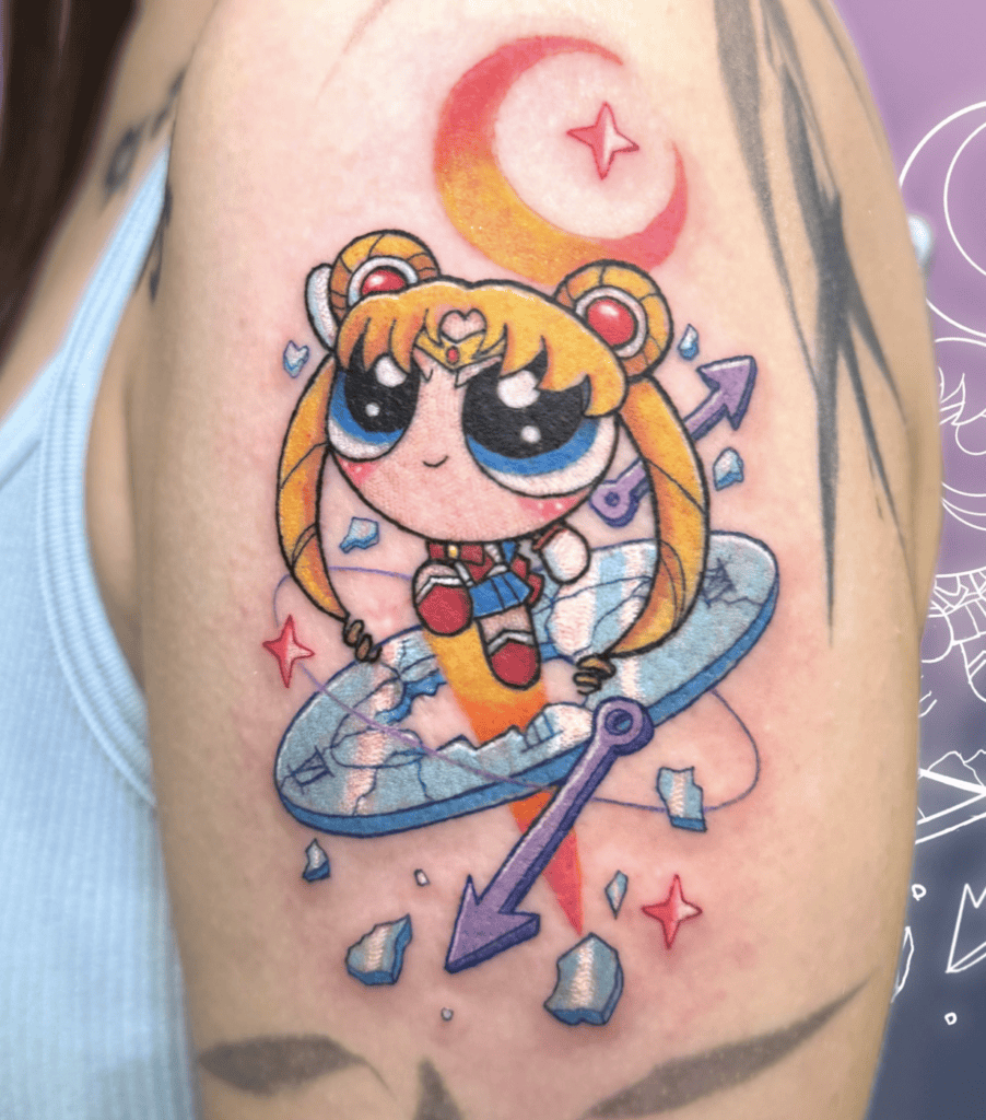 Sailor Moon X Powerpuff Girls Tattoo