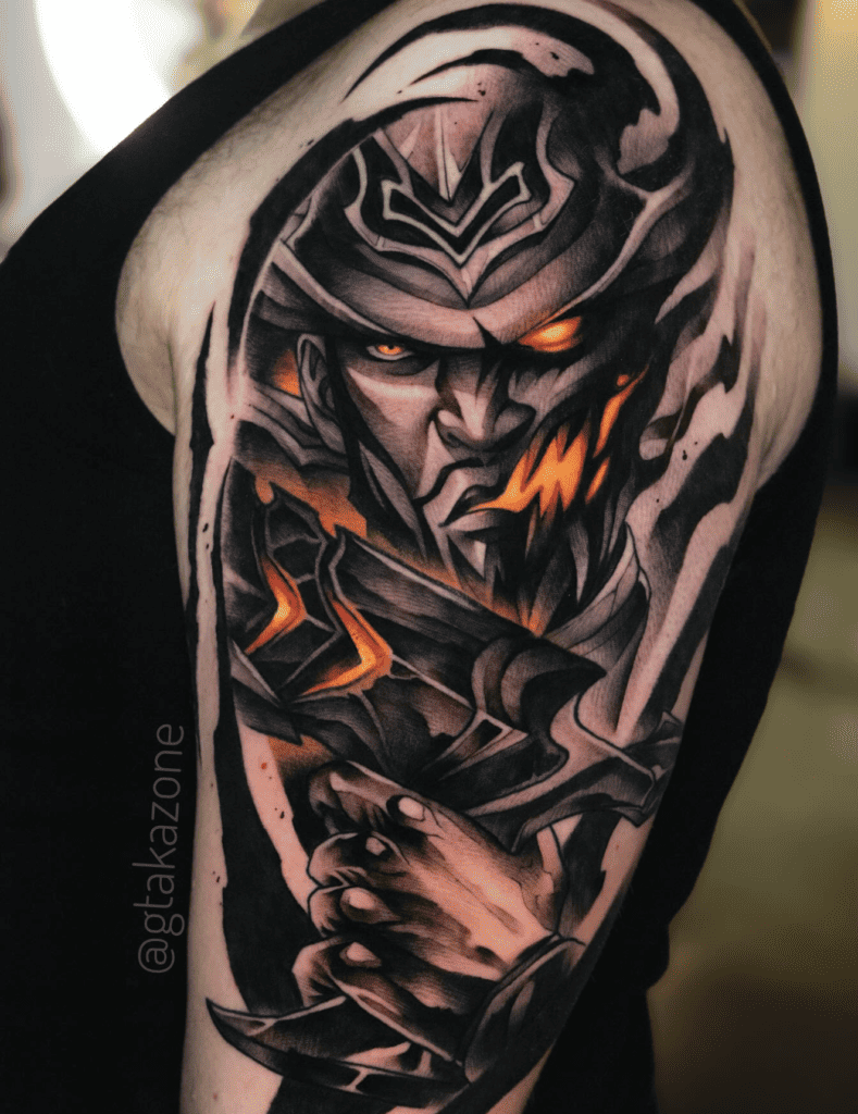 Lucian Half League of Legends Tattoo