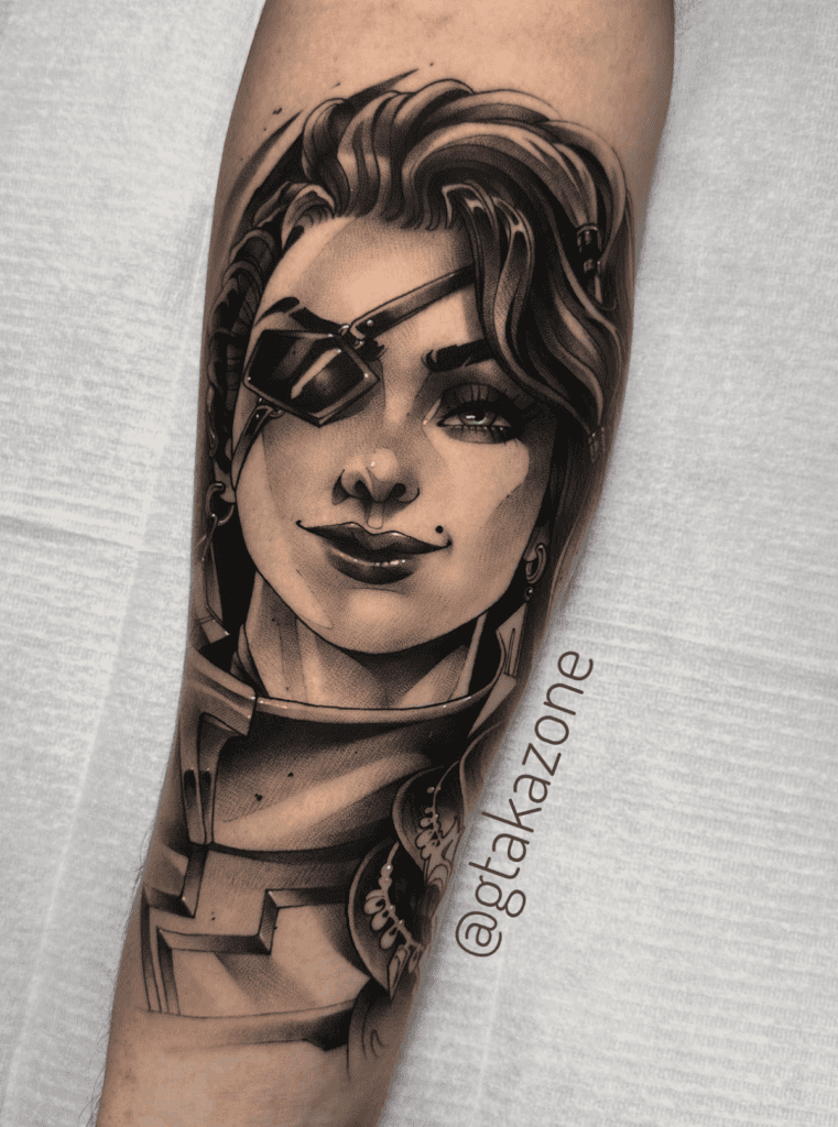 Samira Eye Patch League of Legends Tattoo