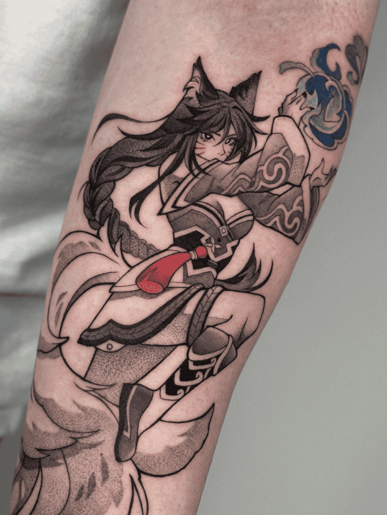 Ahri Pose League of Legends Tattoo