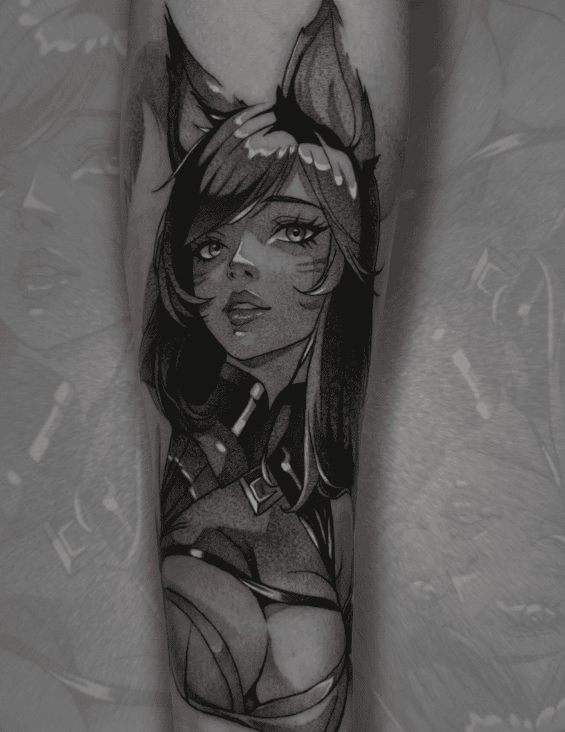 Ahri Style League of Legends Tattoo