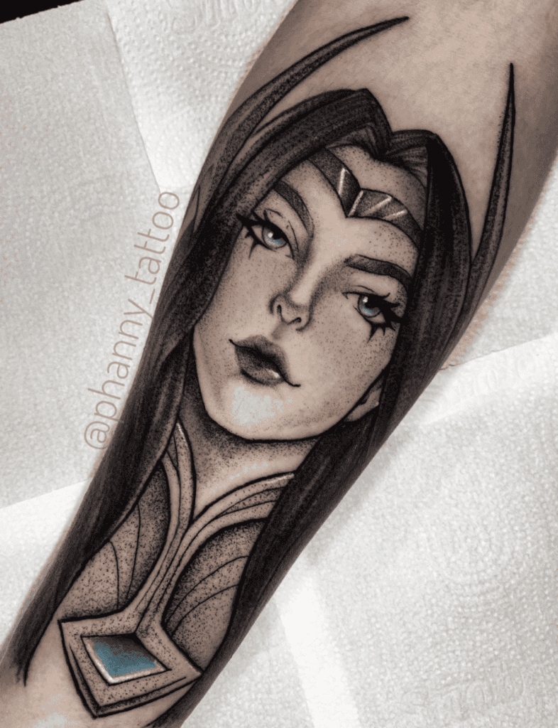 Irelia Portrait League of Legends Tattoo