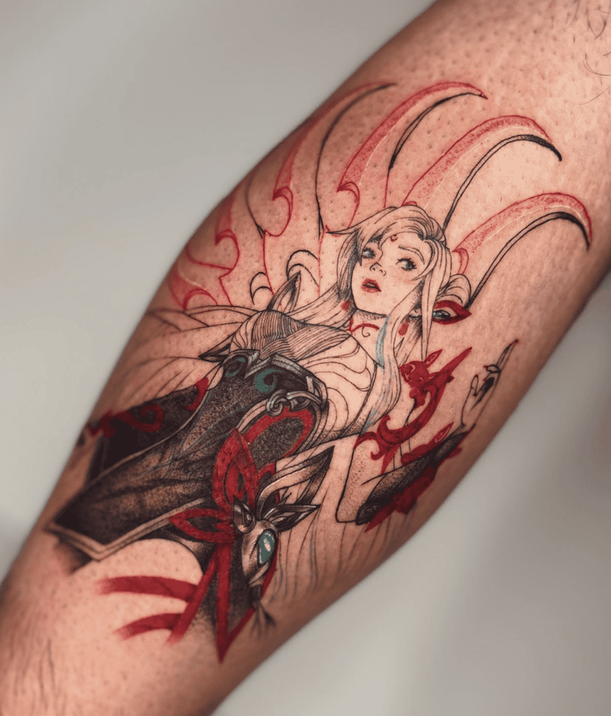Irelia Red League of Legends Tattoo