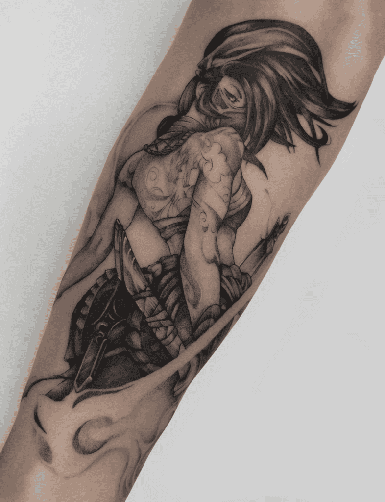 Akali Pose League of Legends Tattoo