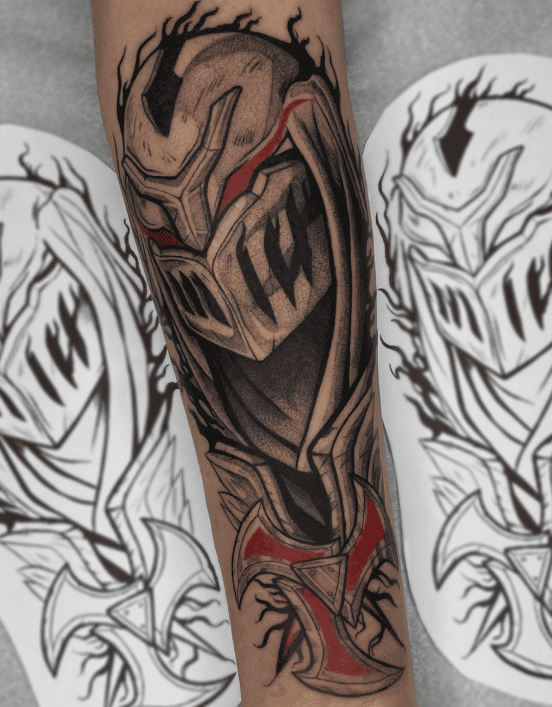 Zed Red League of Legends Tattoo