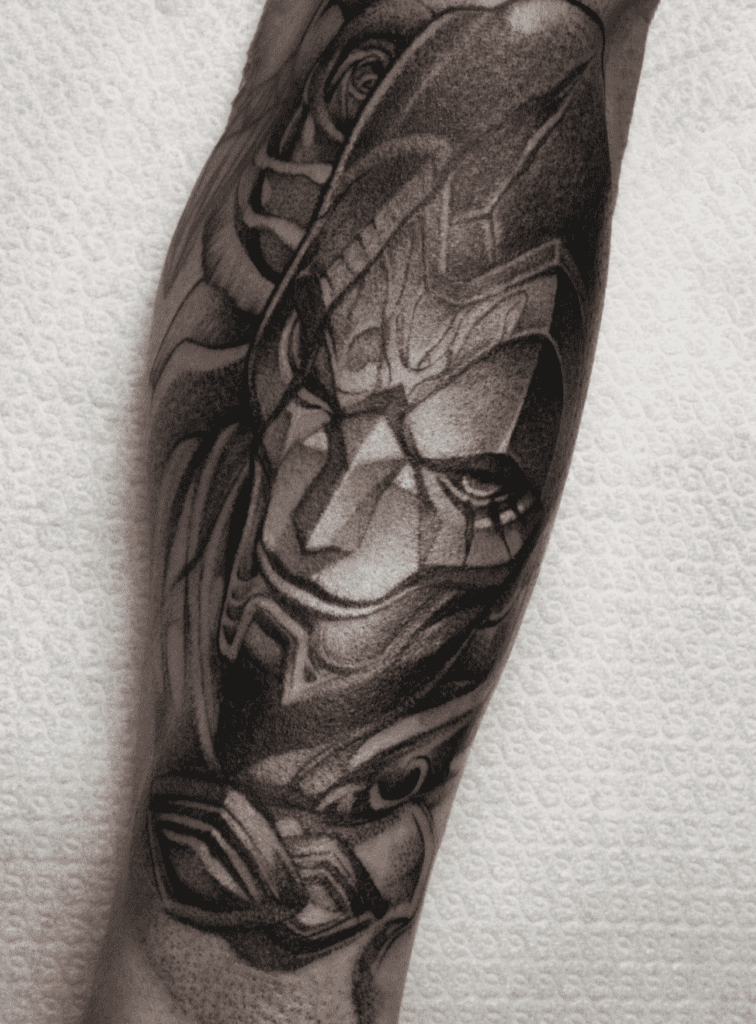 Jhin Face League of Legends Tattoo