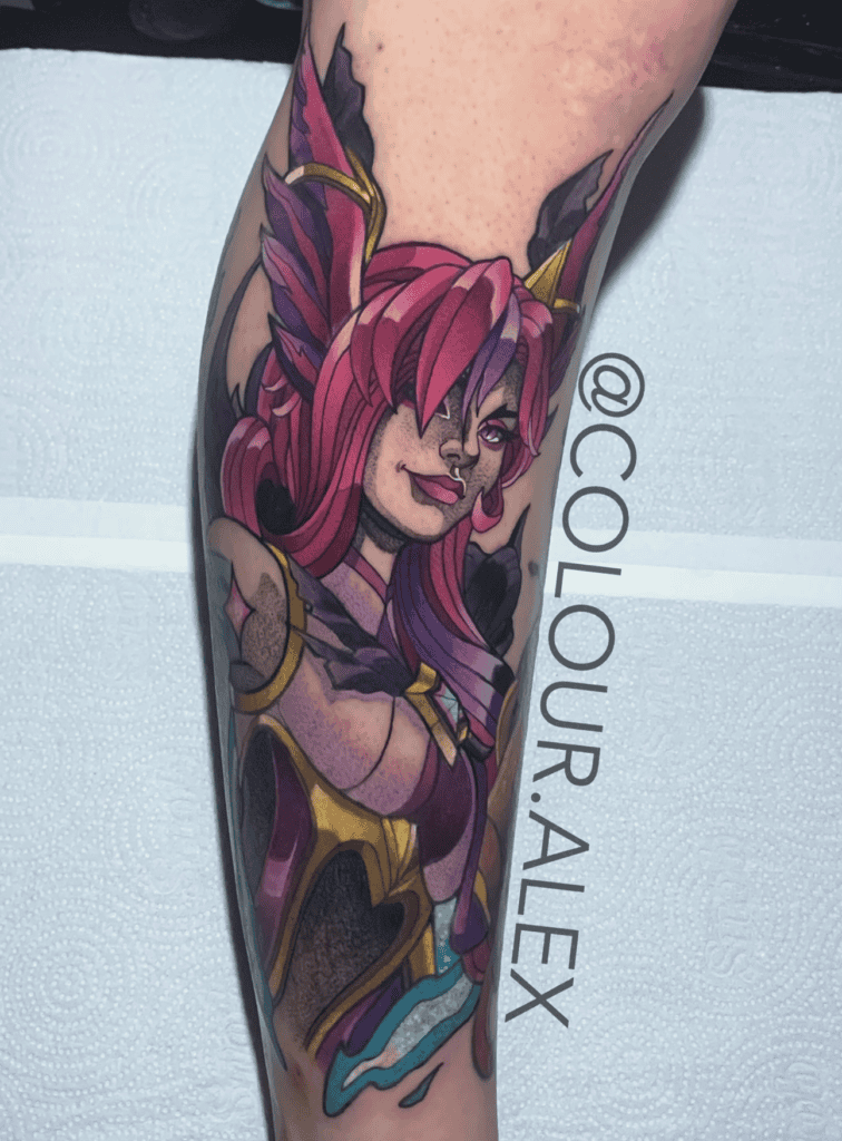 Xayah Pink League of Legends Tattoo