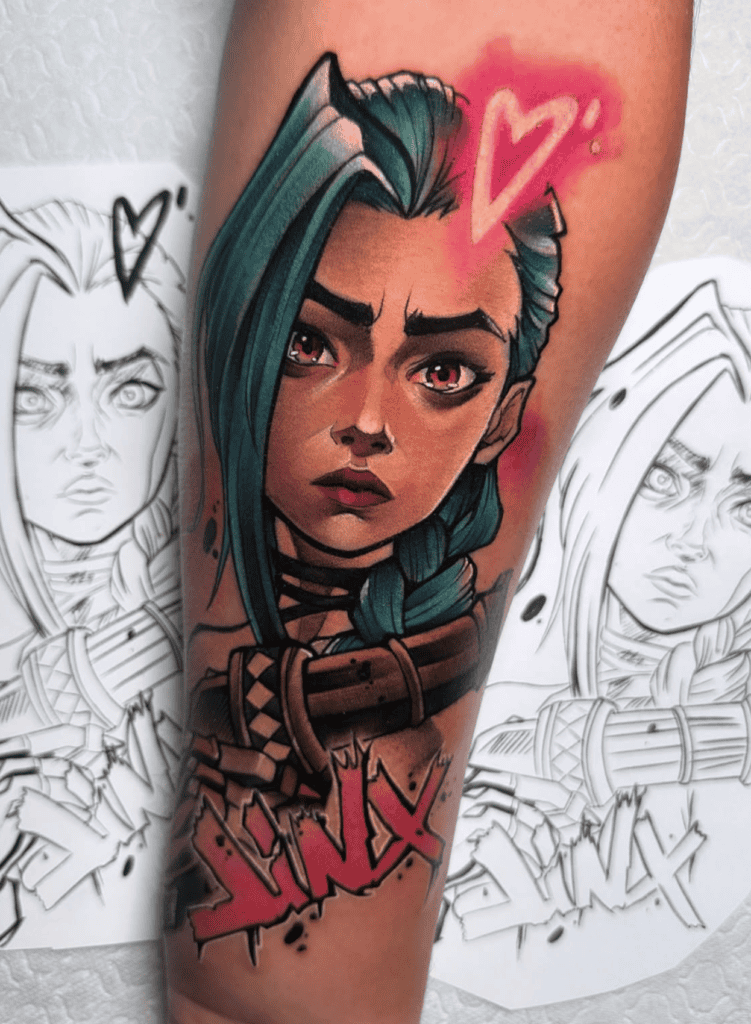 Jinx Heart League of Legends Tattoo