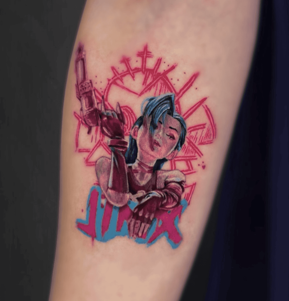Jinx Neon League of Legends Tattoo