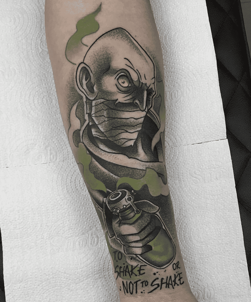 Singed Bottle League of Legends Tattoo