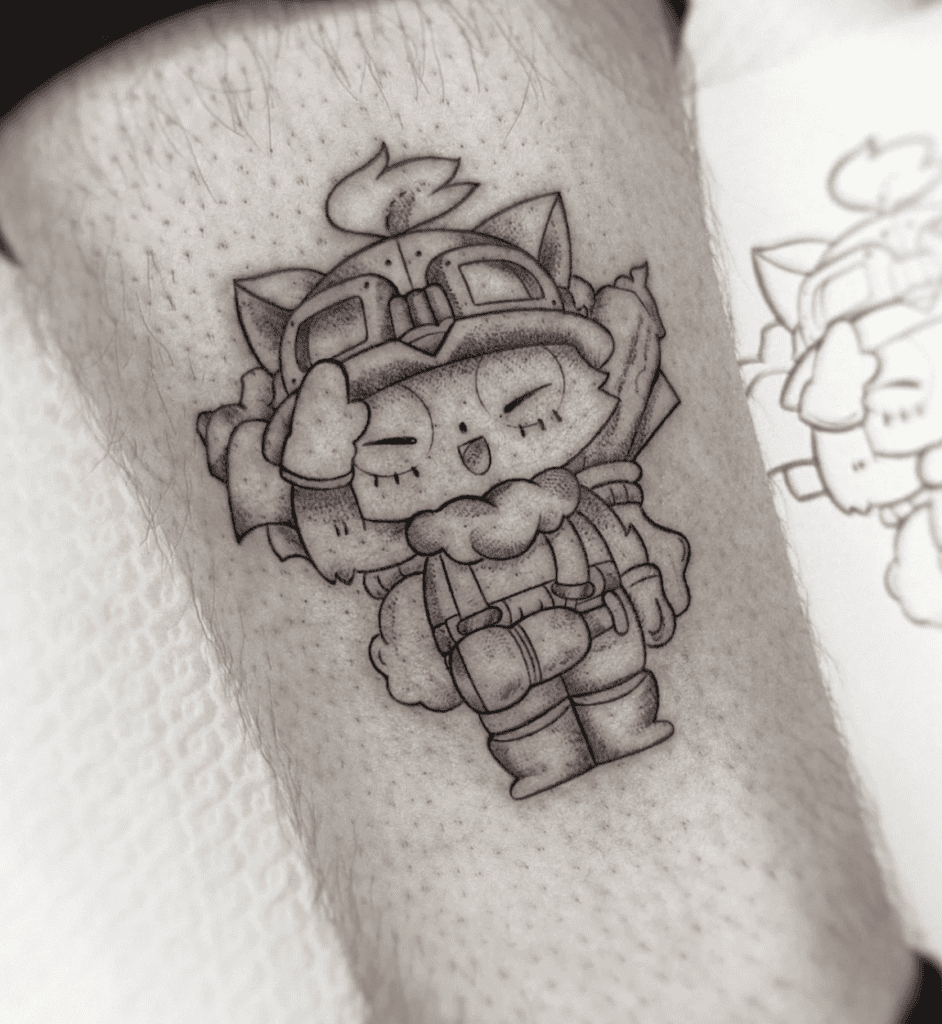 Teemo Salute League of Legends Tattoo