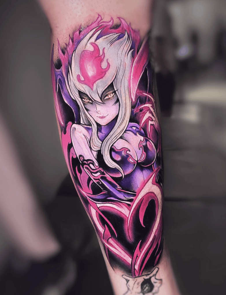 Evelynn Purple League of Legends Tattoo