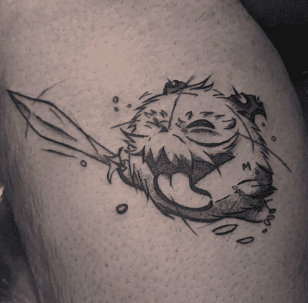 Poro Sword League of Legends Tattoo