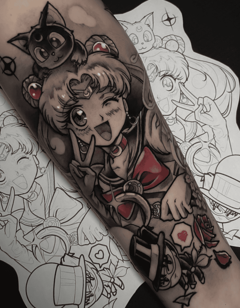 Usagi Tsukino Wink Sailor Moon Tattoo