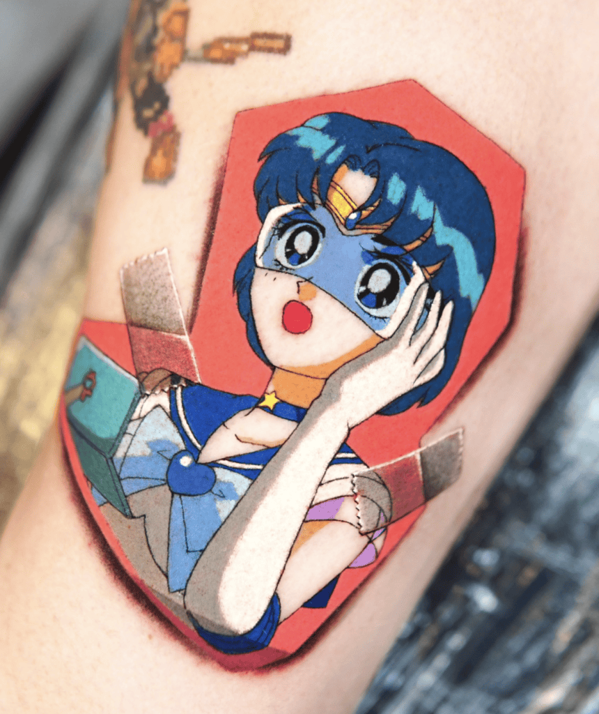 Ami Mizuno Visor Sailor Moon Tattoo