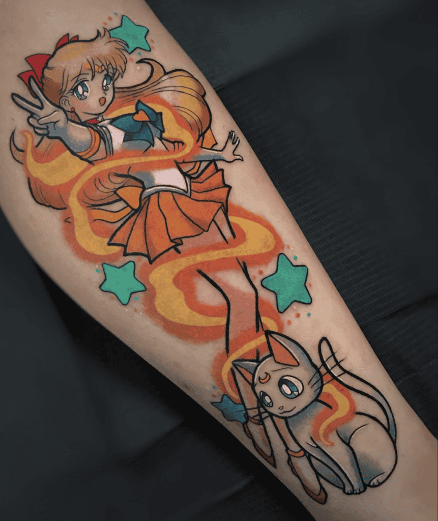 Minako Aino Cat Sailor Moon Tattoo