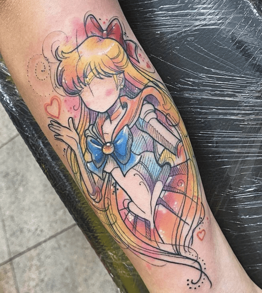 Minako Aino Watercolour Sailor Moon Tattoo