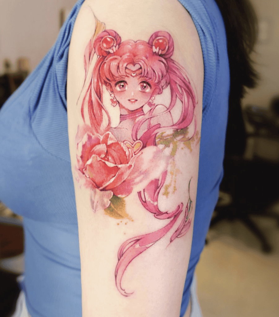 Chibiusa Floral Sailor Moon Tattoo