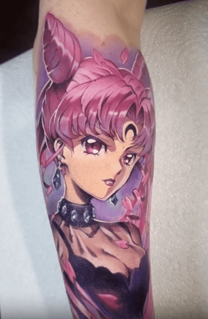 Black Lady Portrait Sailor Moon Tattoo