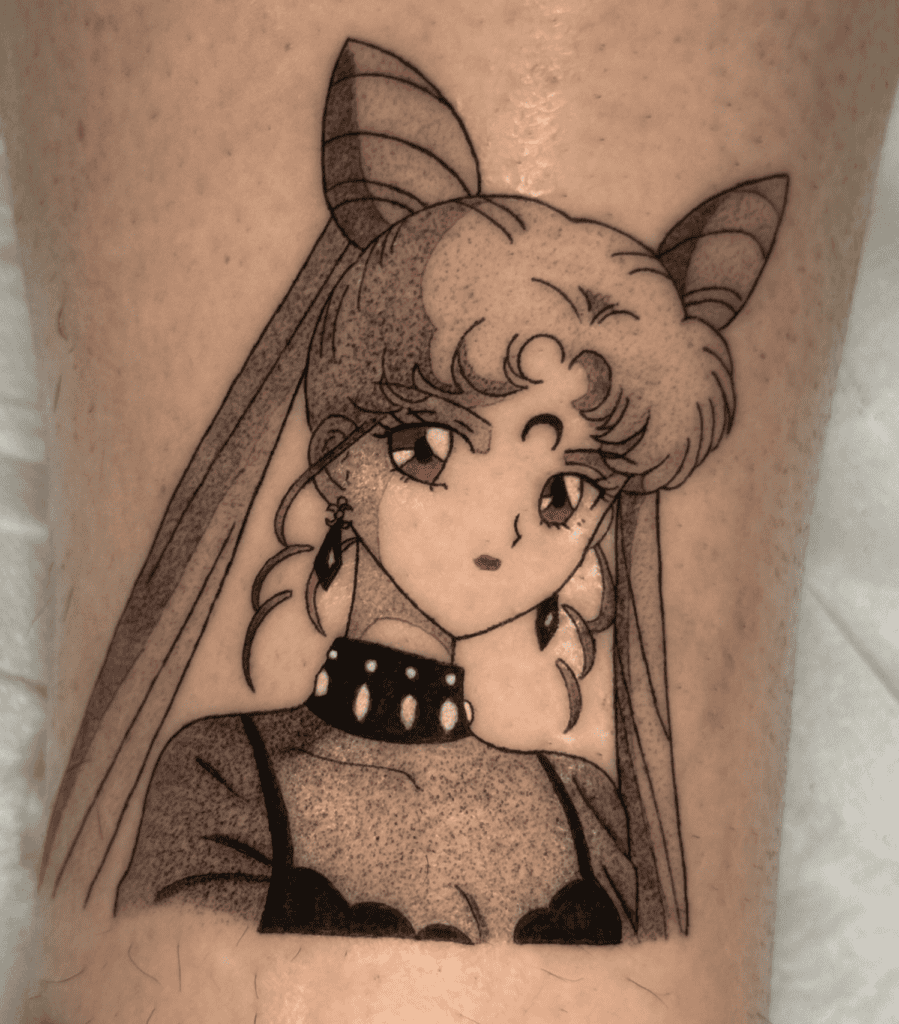 Black Lady Simple Sailor Moon Tattoo
