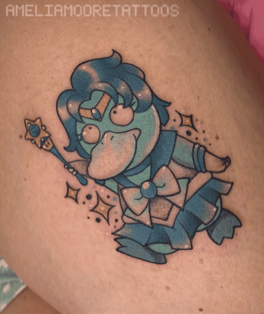 Pokémon X Sailor Moon Psyduck Tattoo