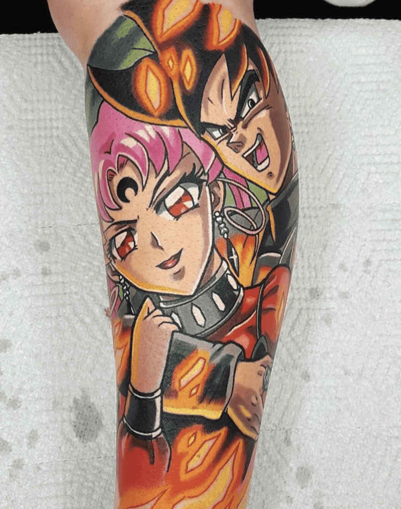 Dragon Ball X Sailor Moon Black Tattoo