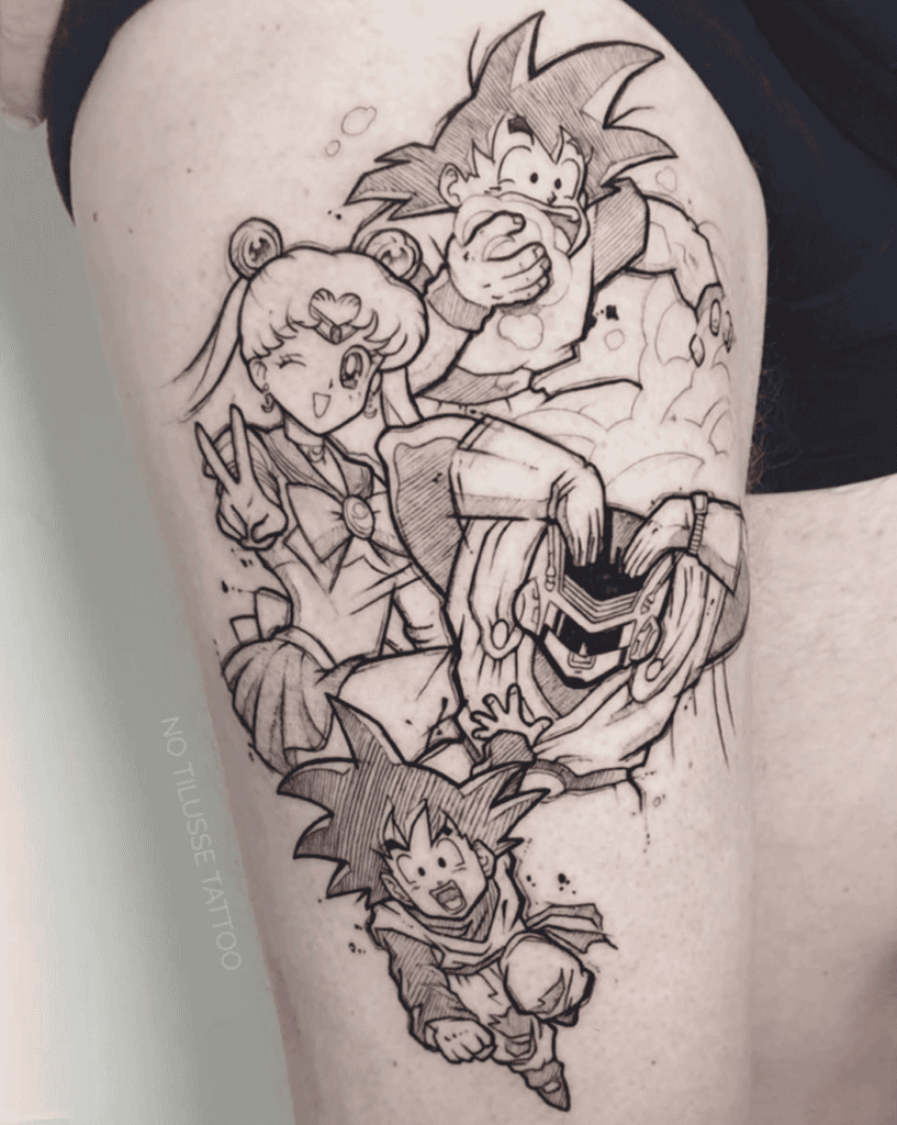 Dragon Ball X Sailor Moon Tattoo