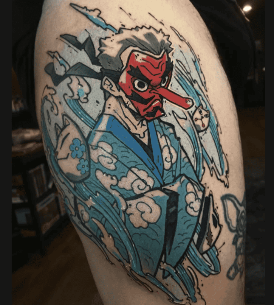 Sakonji Urokodaki Water Demon Slayer Tattoo