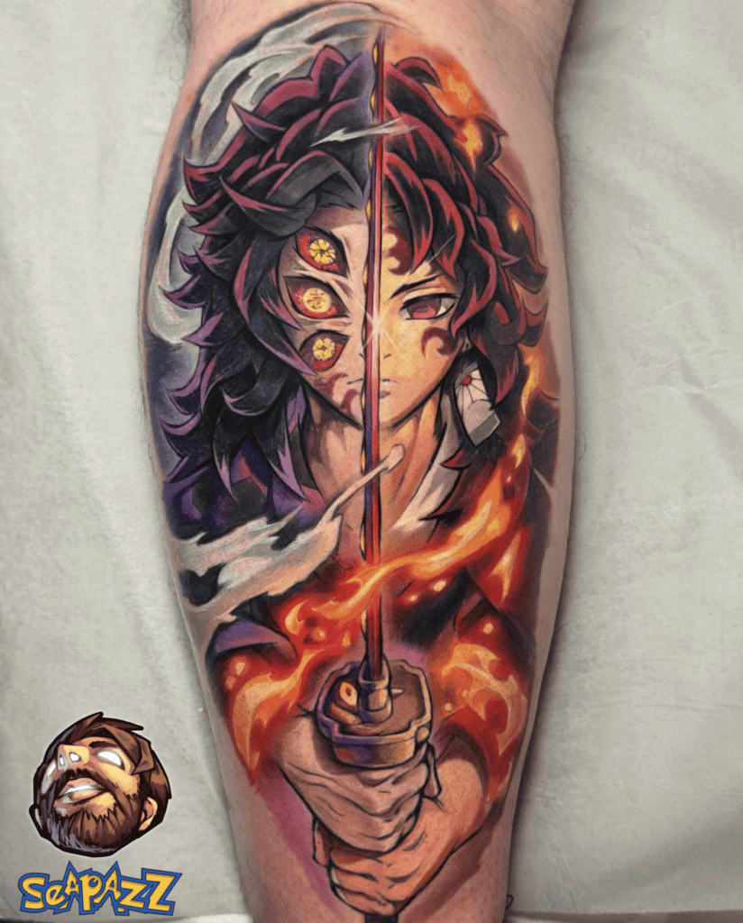 Kokushibo Split Demon Slayer Tattoo