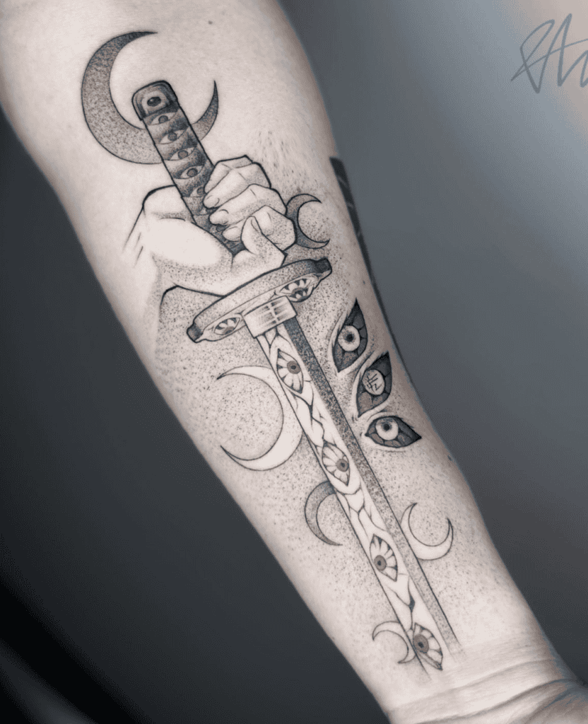 Kokushibo Sword Demon Slayer Tattoo