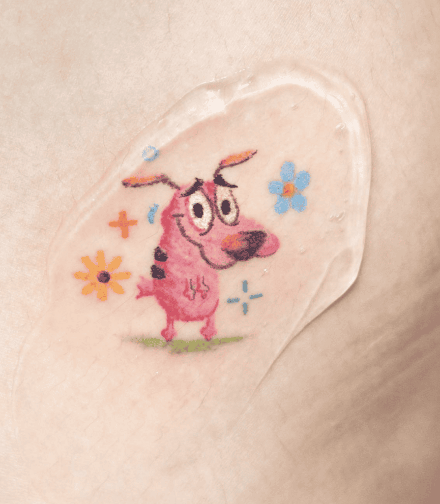 Courage the Cowardly Dog Cute Tattoo