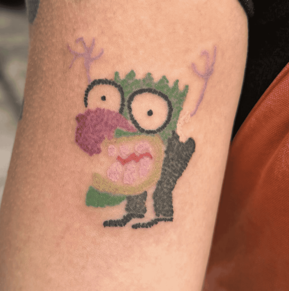 Eustace Bagge Poke Courage the Cowardly Dog Tattoo
